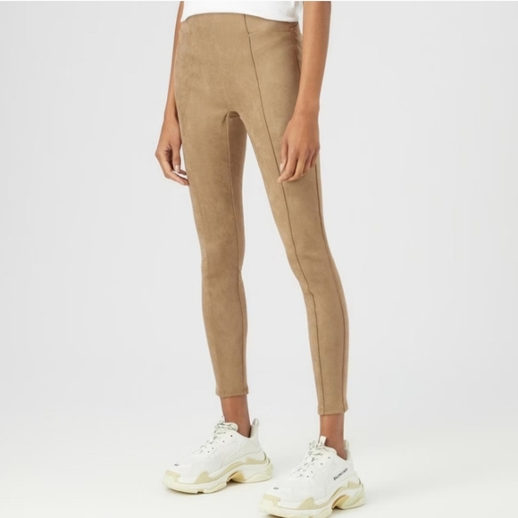Spanx Faux Suede Leggings in Camel Size L - LIKE NEW - Picture 4 of 9
